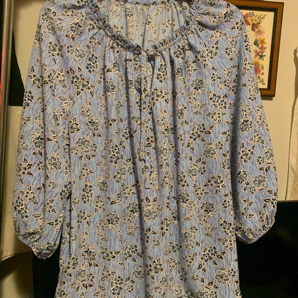 Floral Blue Women's Top